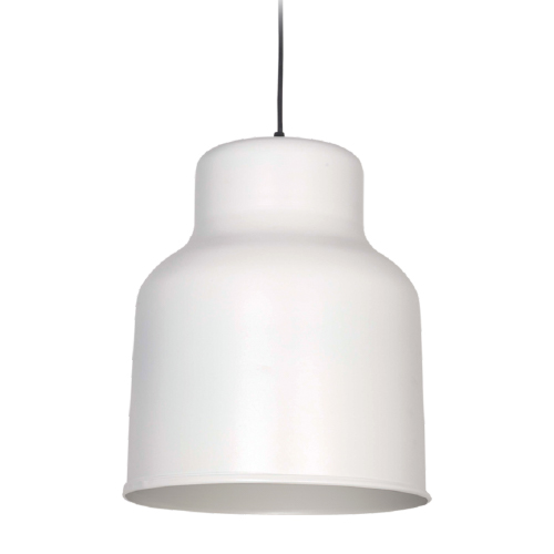 Colgante 1 luz E27 maxi de aluminio diámetro 30,5 cm altura 35cm blanco